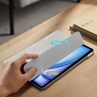 SaharaCase Venture Series Tri-Fold Folio Case for iPad Pro 11" (M4 2024/M5 2025), Flower Gray (TB00397)