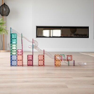 Connetix Magnetic Tiles Pastel Ball Run Expansion Pack, 80 Pieces (CNTP00080BR)