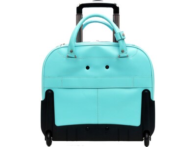 McKlein DENALI 15" Leather Laptop Bag, Aqua Blue (99708)
