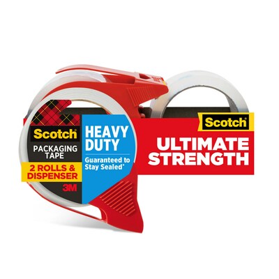 Scotch Heavy Duty Packing Tape with Dispenser, 1.88 x 38.2 yds., Tan (3850S-2-1RD)