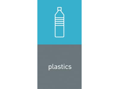 simplehuman Plastics Magnetic Sorting Label, 8 x 4, Blue/Gray, 2/Pack (KT1173)