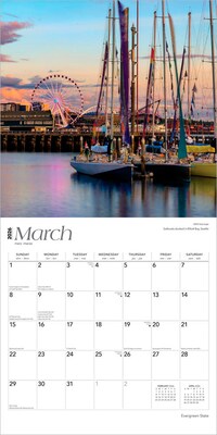2026 BrownTrout Evergreen State Washington Places 12" x 12" Monthly Wall Calendar (9798330703234)