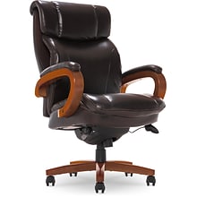 La-Z-Boy Trafford Faux Leather Executive Big & Tall Chair, 400 lb. Capacity, Vino Brown (45782OSS)