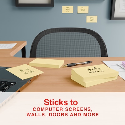 Staples Ultra Sticky Notes, 3" x 5", Sunshine Collection, 100 Sheets/Pad, 12 Pads/Pack (ST62890)