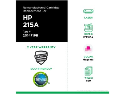 Clover Imaging Group Remanufactured Magenta Standard Yield Toner Cartridge Replacement for HP 215A (W2313A)