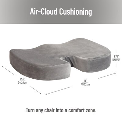 Mind Reader Memory Foam Office Chair Ergonomic Orthopedic Cushion, Gray (SEACUSH-GRY)