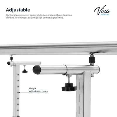 Viva Comfort 7 ft. Steel Foldable Physical Therapy Parallel Bars, 350lb Capacity, Black (ME905-01-MK)