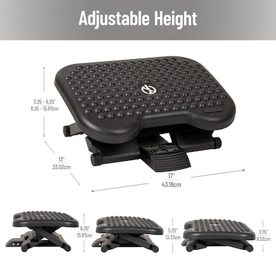 Mind Reader Tilt Adjustable Ergonomic Foot Rest, Black, 2/Pack (2FTREST-BLK)