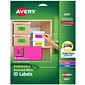 Avery Laser/Inkjet Identification Labels, 2 x 4, Assorted Neon Colors, 10/Sheet, 12 Sheets/Pack (6