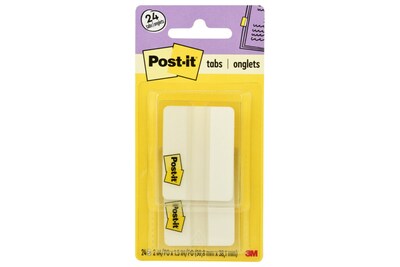 Post-it® Durable Tabs, 2 Wide, Solid, White, 24 Tabs/Pack (686-24WE)