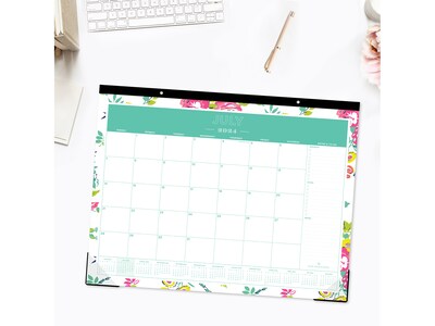 2024-2025 Blue Sky Day Designer Peyton White 22" x 17" Academic Monthly Desk Pad Calendar (107938-A25)