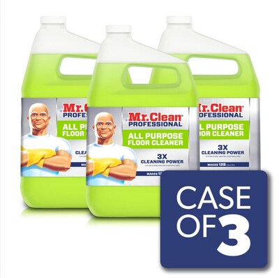 Mr. Clean Professional Liquid Concentrate All Purpose Floor Cleaner, Lemon Scent, 1 Gallon, 3/Carton