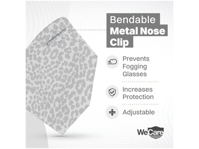 WeCare Leopard Print Disposable KN95 Fabric Face Masks, One Size, Assorted Colors, 20/Pack, 50 Packs/Carton (TBN203260)