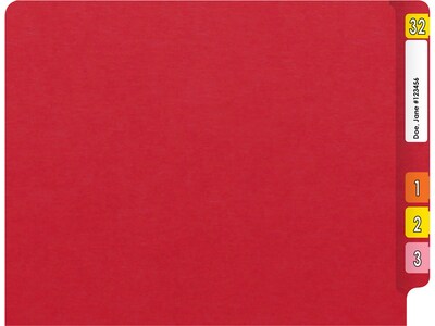 Medical Arts Press Heavy Duty End Tab File Folder, Straight-Cut, Letter Size, Red, 40/Box (S-09461-RED)