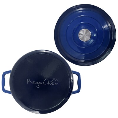 Elama Cast Iron 2.7 Qt Dutch Oven, Dark Blue (935124513M)