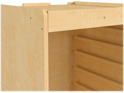 Flash Furniture Bright Beginnings Mobile Storage Cart, 36.25"H x 26.75"W x 26.75"D, Brown (MK-ME06639-GG)
