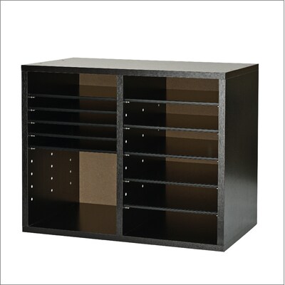 AdirOffice 500 Series 12 Compartment Literature Organizers, 20 x 11.8, Black, 2 Pack (500-12-BLK-2