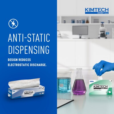 Kimtech Science Kimwipes Delicate Task Fabric Cleaning Wipers, White, 92 Wipers/Box, 15/Carton (34721)