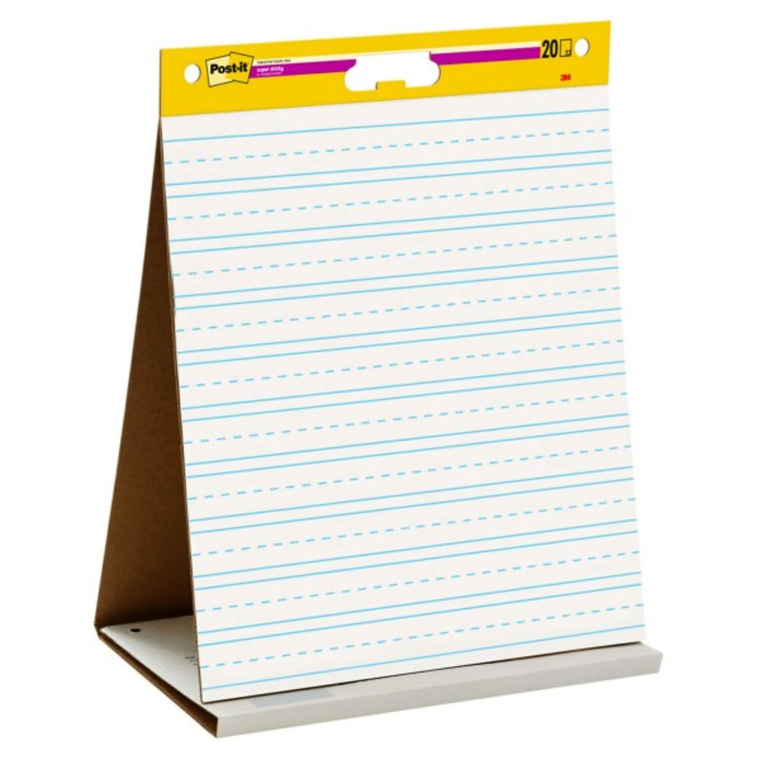 Post-it Super Sticky Tabletop Easel Pad, 20 x 23, Primary Lined, 20 Sheets/Pad (563PRL)