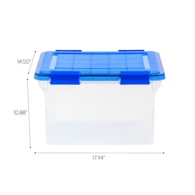 Iris 32 Quart Element Resistant Ultimate Clear Plastic Latching Storage Bin, Clear (500205)