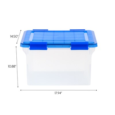 Iris 32 Quart Element Resistant Ultimate Clear Plastic Latching Storage Bin, Clear (500205)