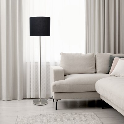 Simple Designs 57" Floor Lamp with Drum Shade, Black (LF2004-BLK)