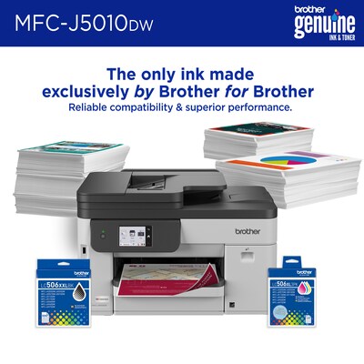 Brother INKvestment MFC-J5010DW Wireless Color All-In-One Inkjet Printer, Best for Home Office