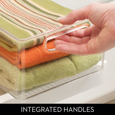 iDesign Plastic Stackable Pantry Bin - Organizer Bin with Handles for Organization- Ideal for Cabinets or Fridges