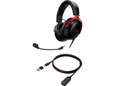 HyperX Cloud III Noise Canceling Stereo Gaming Headset, USB, 3.5mm, Black/Red (727A9AA)