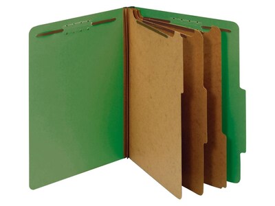 Pendaflex Pressboard Classification Folder, 3-Dividers, 3 1/2 Expansion, Letter Size, Dark Green, 10/Box (24097)