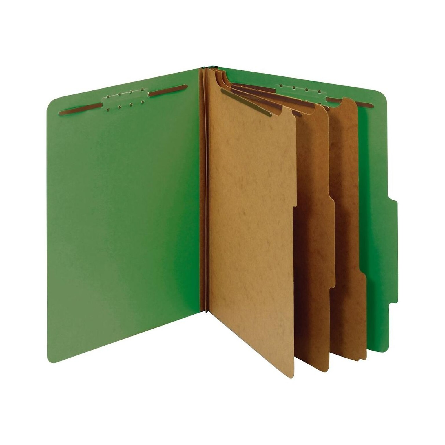 Pendaflex Pressboard Classification Folder, 3-Dividers, 3 1/2 Expansion, Letter Size, Dark Green, 10/Box (24097)