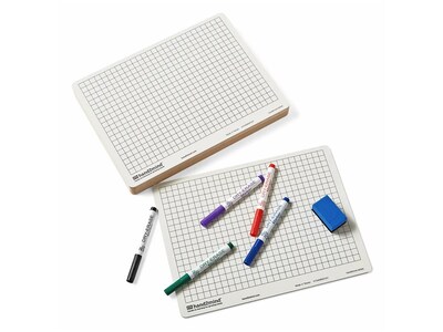 hand2mind Double-Sided Dry-Erase Whiteboard, 12" x 9", 30/Pack (42343)