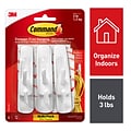 Command Medium Utility Hooks Value Pack, White, 6-Command Hooks, 6 Pairs, 12 Command Strips (17001-6