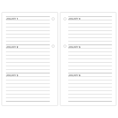 2027 AT-A-GLANCE Financial 6" x 4" Daily Calender Refill Pages, White/Black (S170-50-27)