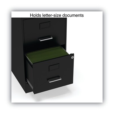 Alera® Soho 2 File-Drawer Vertical Standard File Cabinet, Letter Size, Lockable, 24.1"H x 14"W x 18"D, Black (2806262)