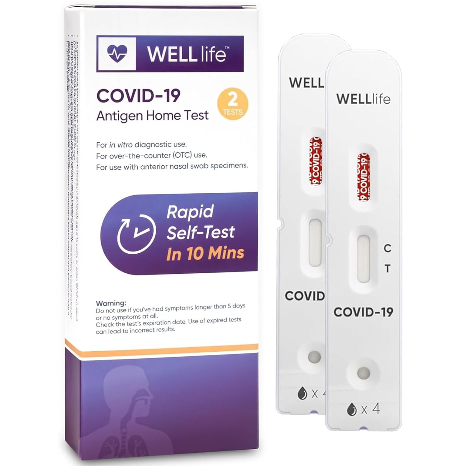 WELLlife COVID-19 Antigen Rapid Home Test, 2/Pack (WL03P0001-2)