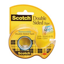 Scotch Removable Double Sided Tape w/Refillable Dispenser, 3/4 x 11.11 yds., 1 Core, 1 Roll (667)