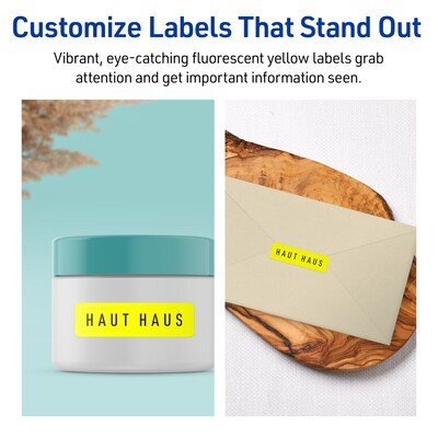 Avery Rectangle Multipurpose Labels, 2/3" x 1-3/4", Neon Yellow, 880/Pack (94209)