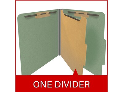 Medical Arts Press Pressboard Classification Folder, 1 Divider, 2" Expansion, Letter Size, Green, 10/Box (DV-T42-14-3AGN)