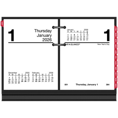 2026 AT-A-GLANCE 3.75" x 3" Daily Calendar Refill Pages, White/Black (E919-50-26)