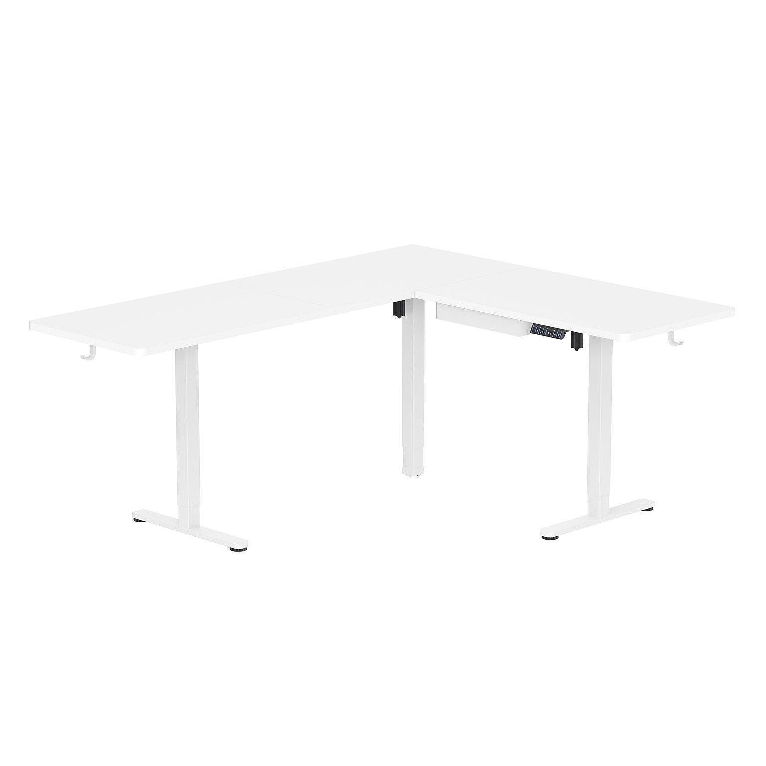 Mount-It! XL 75W Electric Corner Adjustable Standing Desk, White (MI-15029)