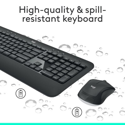 Logitech MK540 Advanced Wireless Keyboard and Mouse Combo, Black (920-008671)