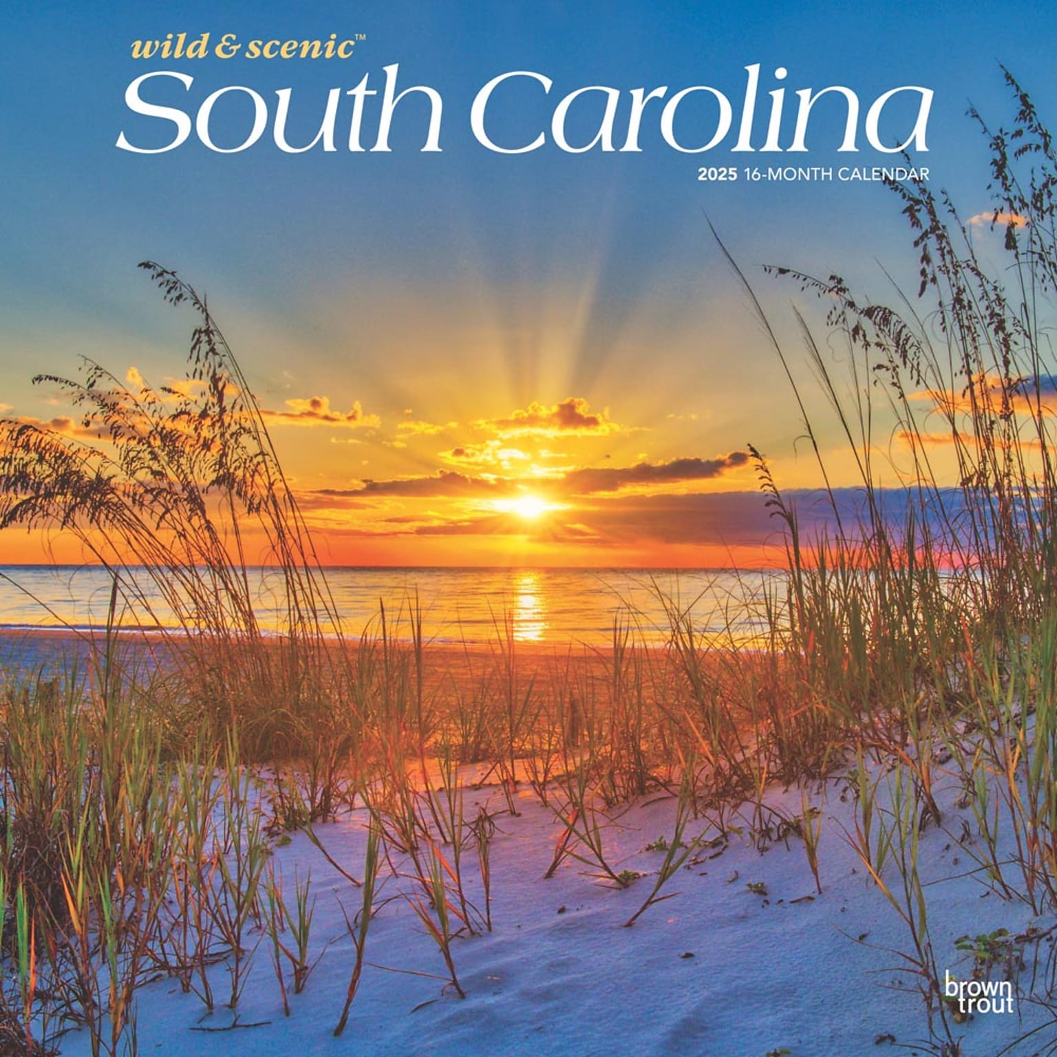 2025 BrownTrout South Carolina Wild & Scenic 12 x 12 Monthly Square Wall Calendar (9781975475710)