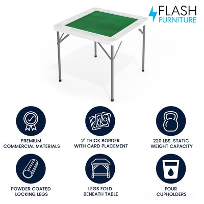 Flash Furniture Silas Folding Table, 34.5" x 34.5", Green/White (DADMJZ88)