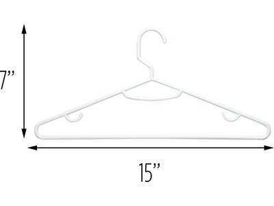 Honey-Can-Do Recycled Plastic Hanger, White, 15/Pack (HNG-01523)