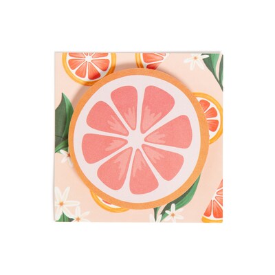 U Brands Super Sticky Notes, 3" x 3", Painted Fruit, 60 Sheets/Pad (7039U12-48)