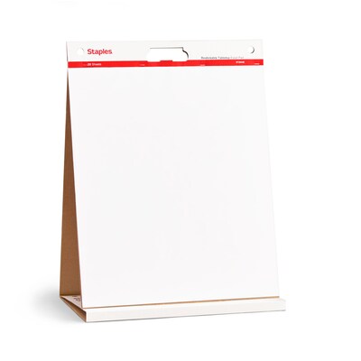 3M 563R Post it Self Stick Tabletop Easel Pad, White, Unruled - 20 sheets