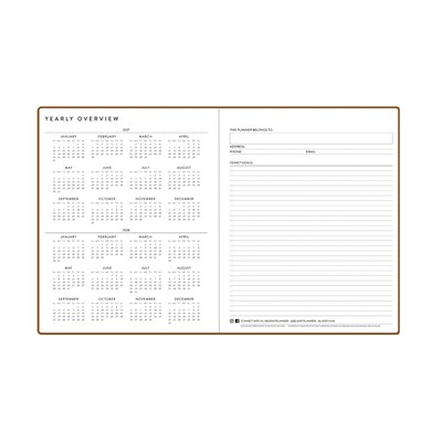 2027 Blue Sky Bespoke Letterpress Boothcloth 8" x 10" Calendar Year Weekly & Monthly Standard Planner, Faux Leather Cover