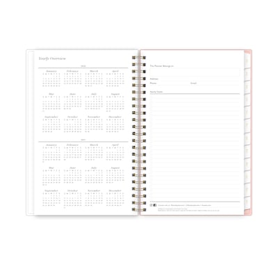 2026-2027 Blue Sky Sincerely Jules Berry Rose 5" x 8" Academic Year Weekly & Monthly Planner, Plastic Cover, Berry Rose (159105)