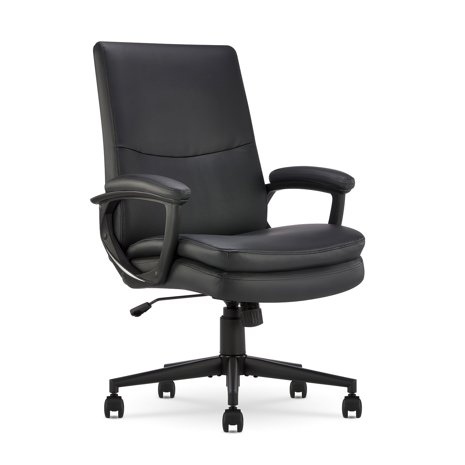 Serta Comfort Modern Ergonomic Bonded Leather Swivel Executive Chair, Black (CHR10132A)